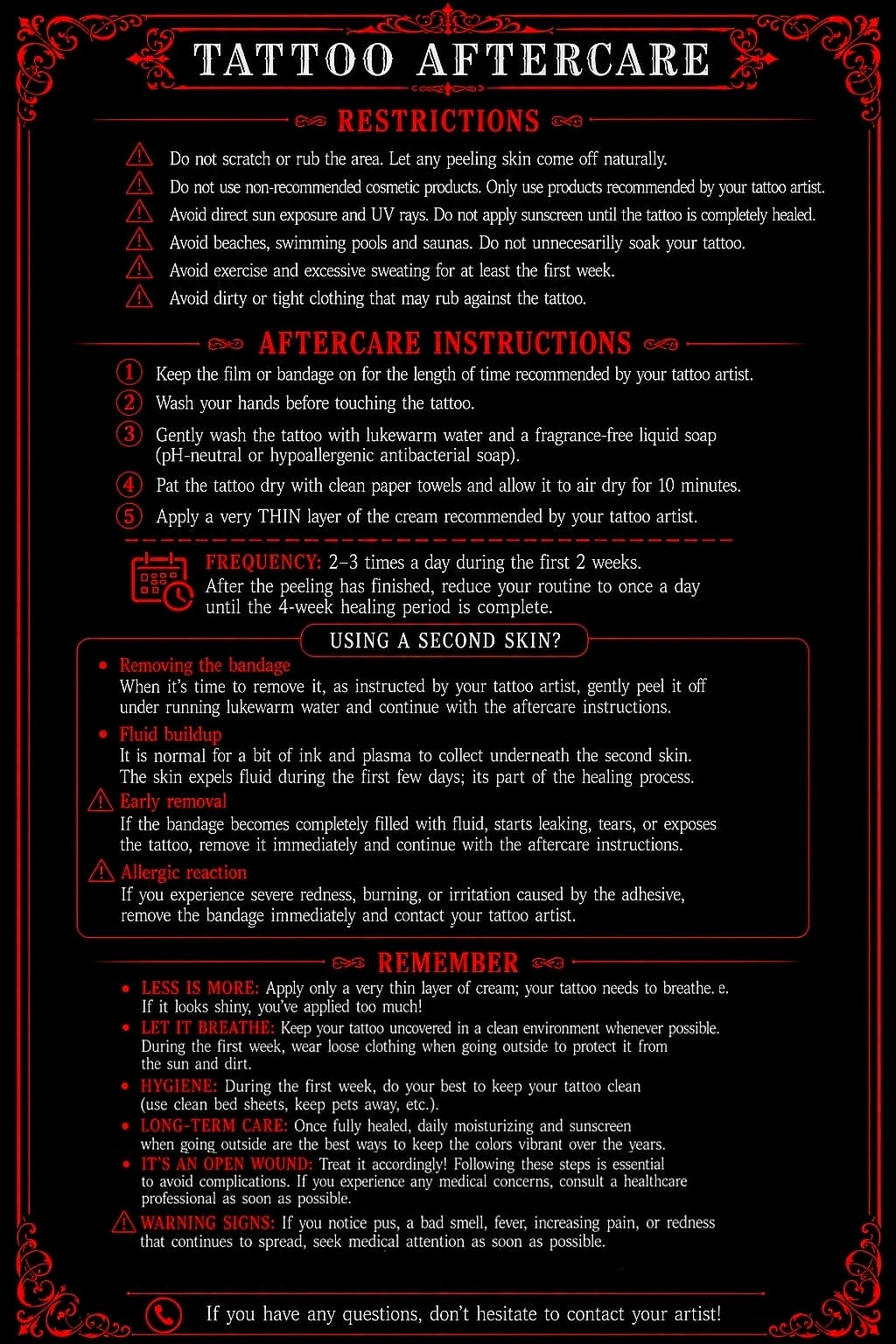 Ink Stroke Tattoos care guide 2