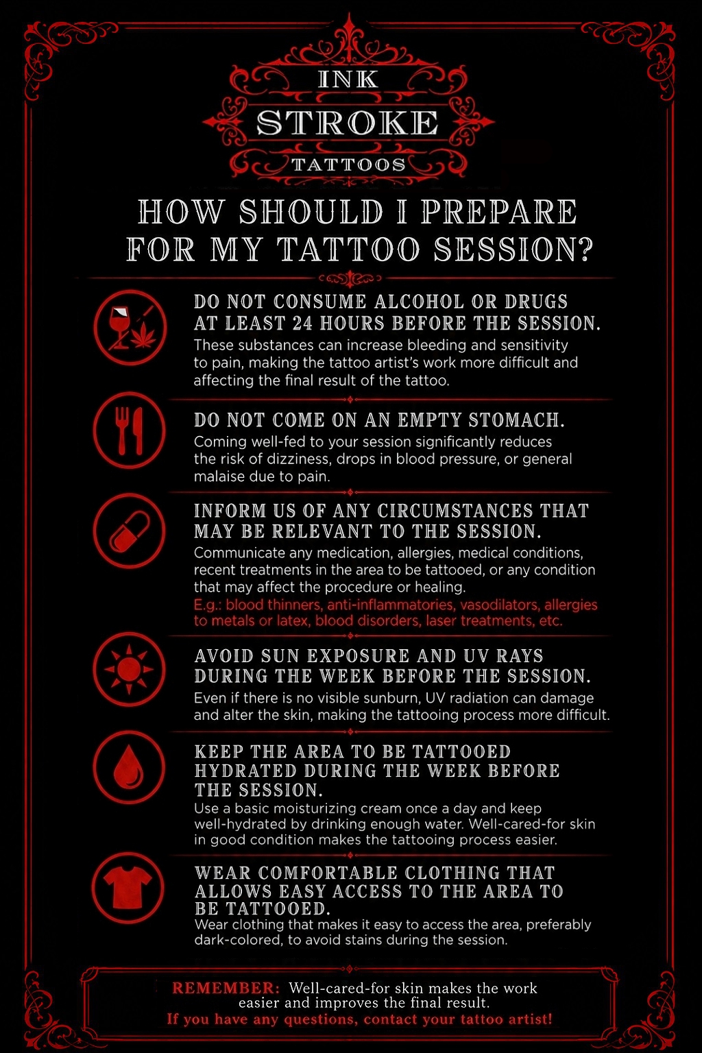 Ink Stroke Tattoos care guide 1